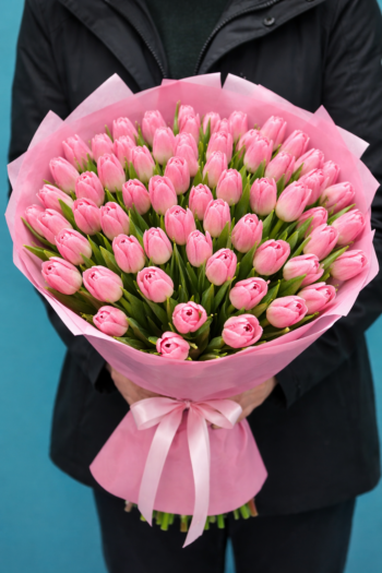 51 Pink Tulips Bouquet